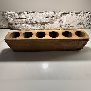 Antique Wood 6 Hole Sugar Mold